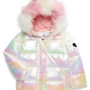 Girls Sam Edelman Iridescent Stadium Coat